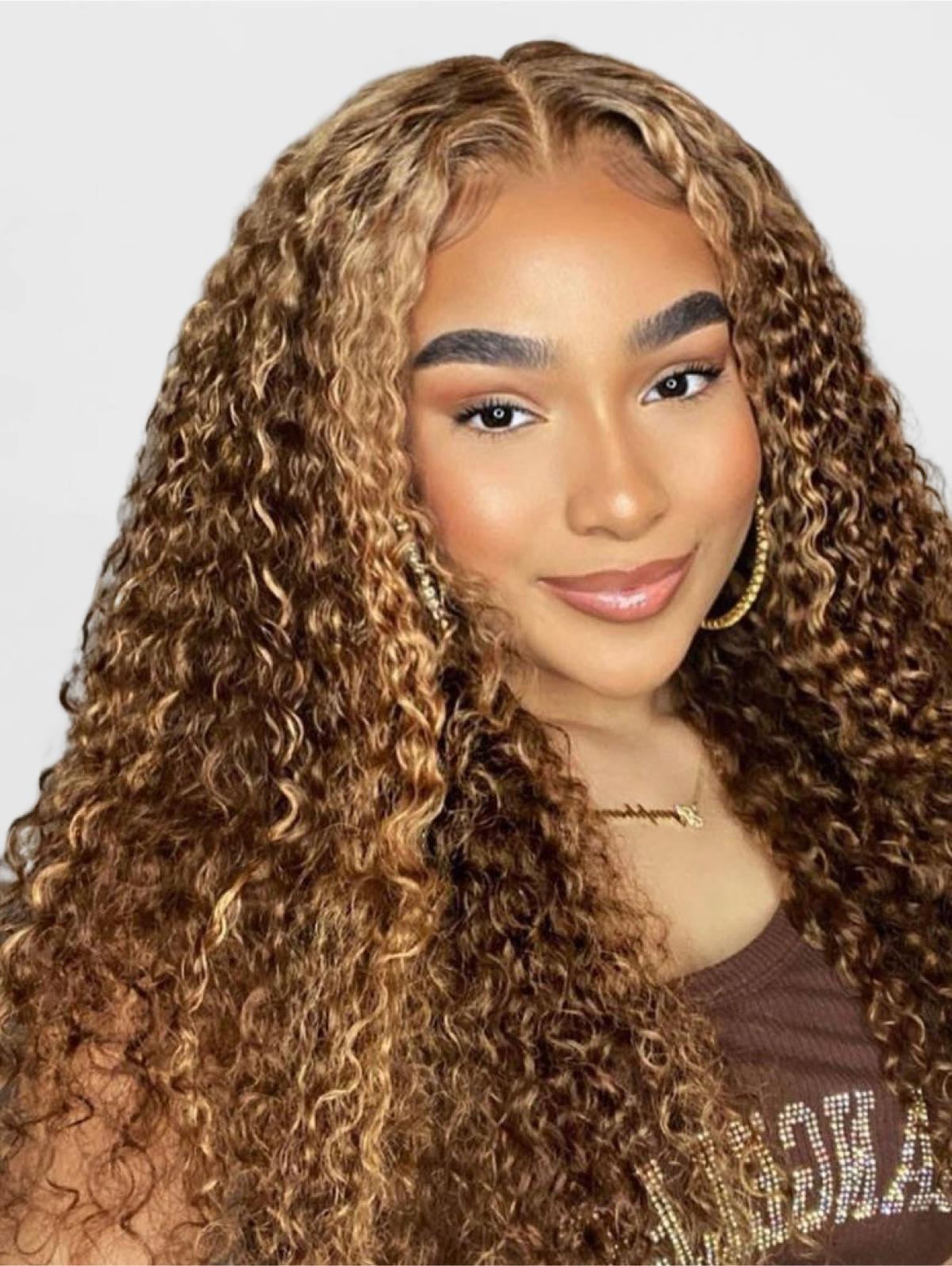 P4 27 Highlight Deep Wave Curly Piano Color Wig T Part Lace 100 Human Hair