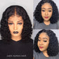 Short Curly Bob Wigs Human Hair 4x4 Closure Wigs Human Hair with Baby Hair 150% Density Natural Color