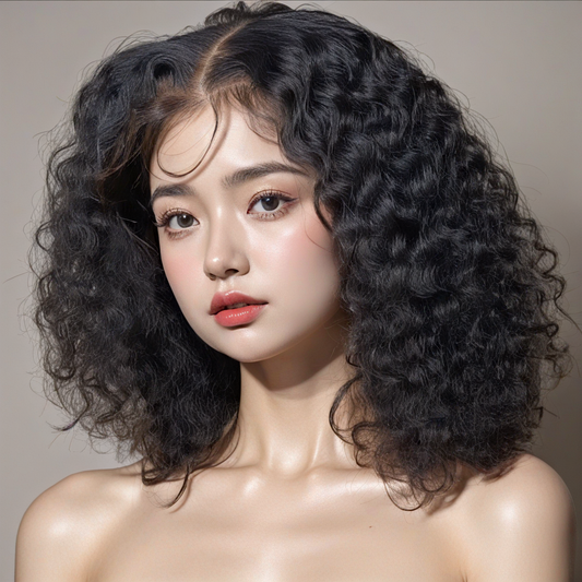 9.7 Water Wave Bob 13*1 T Part Lace Pre Plucked Glueless Human Hair Wig